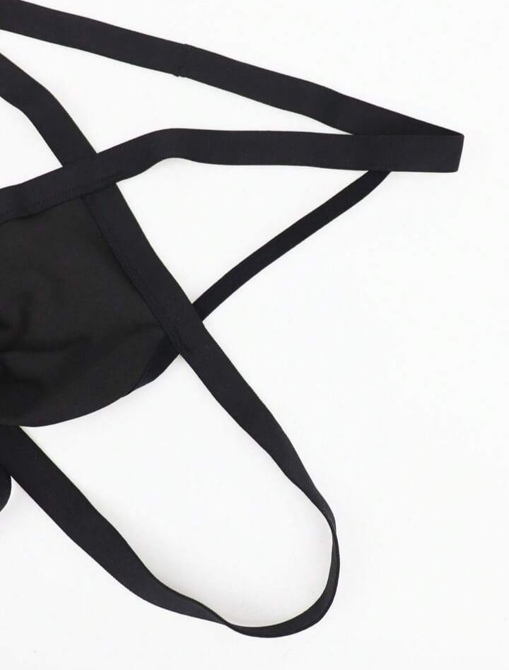 Fashionable Solid Black Color Alluring Black Trim Men's Underwear